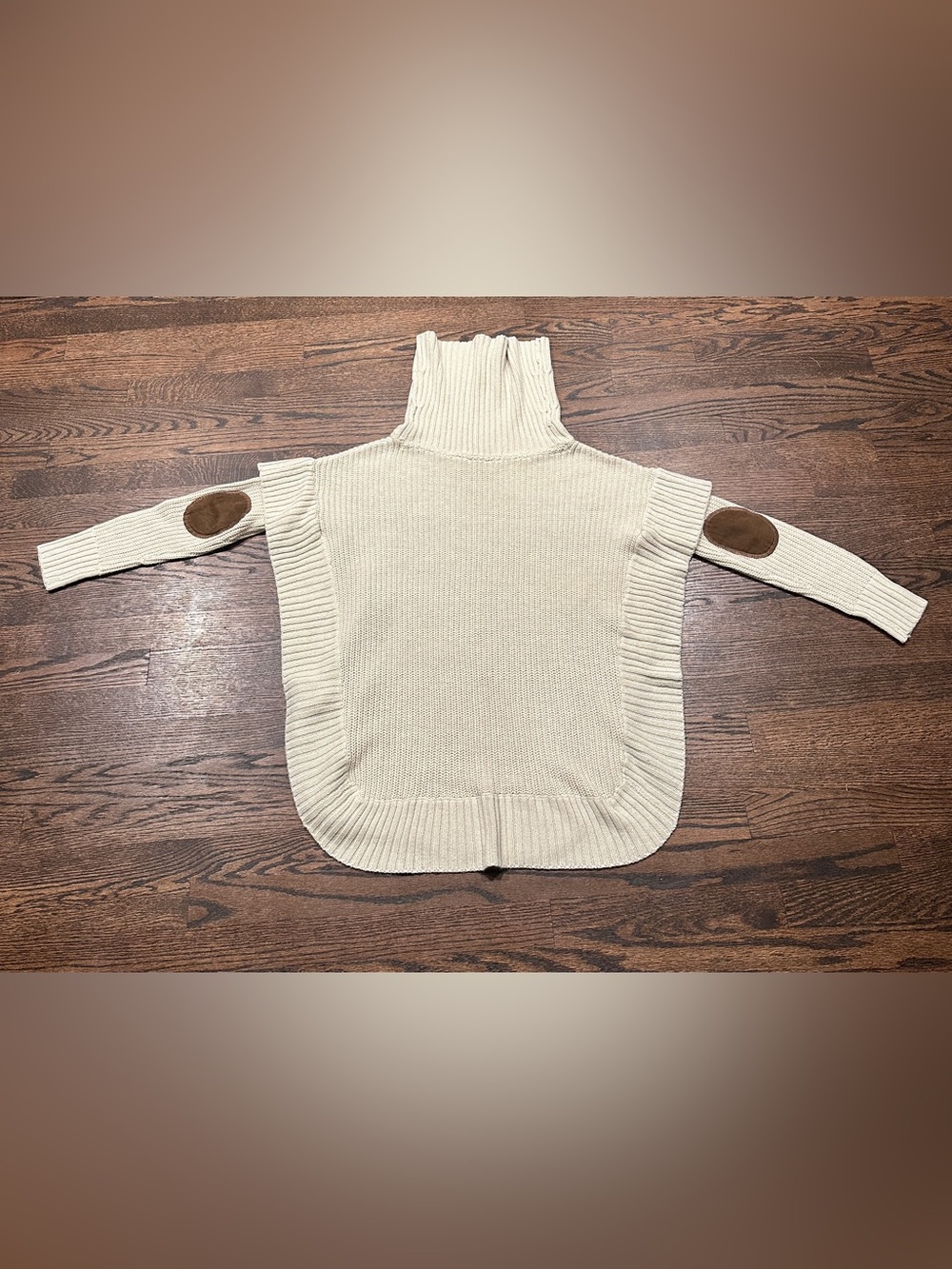 RD Style Cream Turtleneck Knit Poncho - Picture 7 of 10